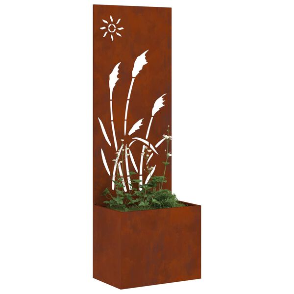 vidaXL Garten Sichtschutz-Leinwand Rostig 50 x 140 cm Wetterfeststahl