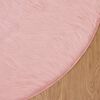 vidaXL Kunstschaffell Teppich Tafalla Rosa &Oslash; 200 cm Polyester