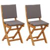 vidaXL Au&szlig;en Bistro-St&uuml;hle 2 Stk. Dunkelgrau Massivholz Akazie