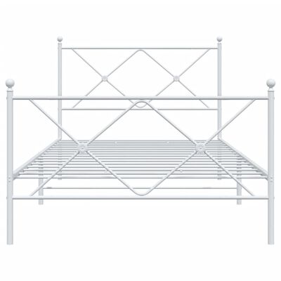 vidaXL Bettgestell mit Kopf- und Fußteil Metall Weiß 100x200 cm