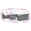 vidaXL 9-tlg. Garten-Sofagarnitur mit Kissen Beige Poly Rattan