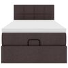 vidaXL Ottomane Bett mit Matratze & LEDs Dunkelbraun 90x200 cm Stoff