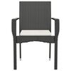 vidaXL Gartenst&uuml;hle mit Kissen 4 Stk. Poly Rattan Schwarz