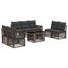 vidaXL Gartensofa-set 8 stk. Grau und Dunkelgrau Poly-Rattan