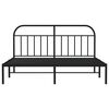 vidaXL Bettgestell mit Kopfteil Metall Schwarz 183x213 cm