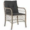 vidaXL Garten Essgruppe mit Kissen 3 pcs Hellgrau Poly-Rattan