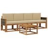 vidaXL Outdoor-Sofagarnitur 4 Stk. Natur