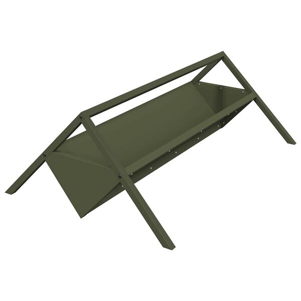 vidaXL Futtertr&ouml;ge f&uuml;r Nutztiere Olive Gr&uuml;n 111 x 76 x 38 cm