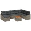 vidaXL Garten-Sofa-Set mit Kissen mit Speicher 9 pcs Grau Poly Rattan