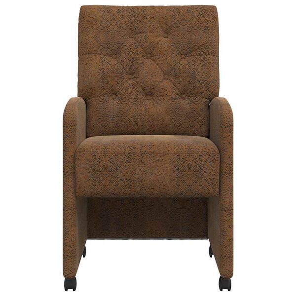 vidaXL Esszimmerst&uuml;hle mit Rollen 2 pcs Braun 58 x 67 x 97 cm