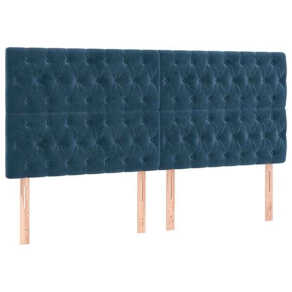 vidaXL Kopfteil Dunkelblau 180x7x118/128 cm Samt