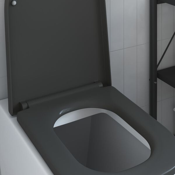 vidaXL Toilettensitz Anthrazit 44,5 x 35 x 3,6 cm Duroplast