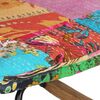 vidaXL Schaukelstuhl mit Fu&szlig;hocker Mehrfarbig Patchwork Canvas