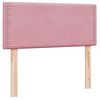 vidaXL Boxspringbett mit Matratze & LED Rosa 100x210 cm Samt