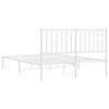 vidaXL Bettgestell mit Kopfteil Metall Wei&szlig; 135x190 cm