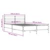 vidaXL Bettgestell Braun Eichen-Optik 135x190 cm Holzwerkstoff Metall