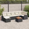 vidaXL Garten-Sofa-Set mit Kissen 8 pcs Schwarz Poly Rattan