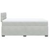 vidaXL Boxspringbett mit Matratze Hellgrau 120x190 cm Samt