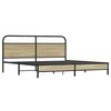vidaXL Metallbett ohne Matratze Sonoma-Eiche 193x203 cm