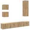 vidaXL 5-tlg. TV-Schrank-Set Wandmontage Artisan-Eiche Holzwerkstoff