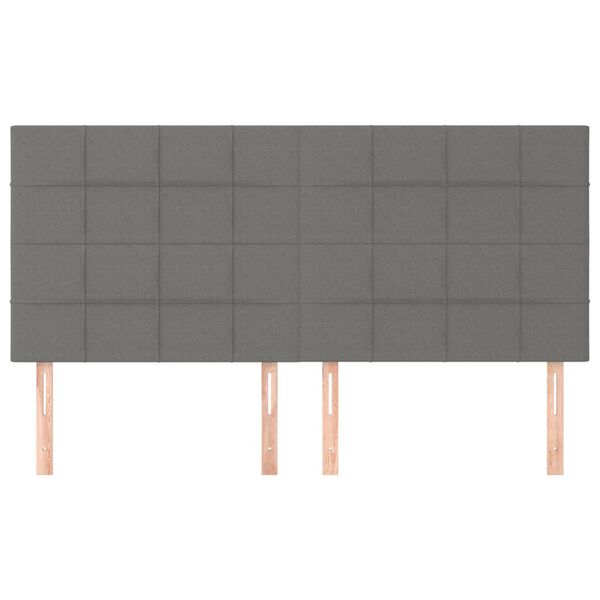 vidaXL Kopfteil Dunkelgrau 160 x 5 x 118/128 cm Stoff