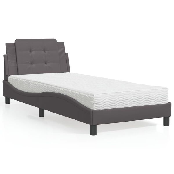 vidaXL Bettgestell ohne Matratze "Zadar" Grau 100x200 cm Kunstleder