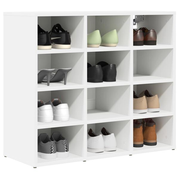 vidaXL Schuhschrank mit Regal Wei&szlig; 77,5 x 30 x 67 cm Holzwerkstoff