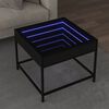 vidaXL Couchtisch mit Infinity-LED Schwarz 50x50x41 cm