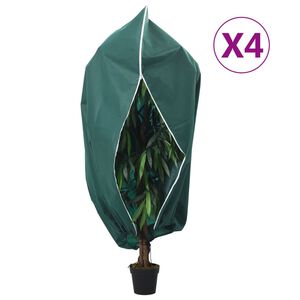 vidaXL Wintervlies mit Rei&szlig;verschluss 4 Stk. 70 g/m&sup2; 1x1,55 m