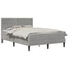 vidaXL Bettgestell mit Matratze Hellgrau 140 x 190 cm Samt