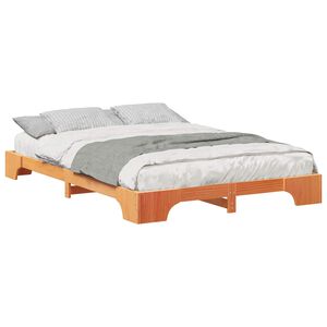 vidaXL Bettrahmen Braun 140 x 220 cm Massives Kiefernholz