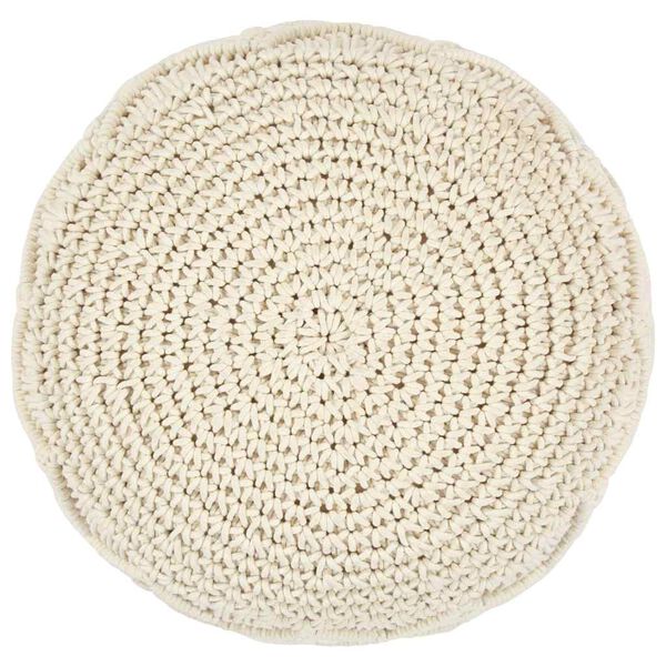 vidaXL Makramee Sitzpuff Handgefertigt 45 x 30 cm Baumwolle