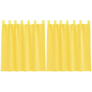 vidaXL Voile Vorh&auml;nge mit Schlaufen 2 Stk. Gelb 140x140 cm