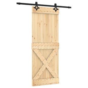 vidaXL Schiebet&uuml;r 80 x 210 cm Massivkiefer (Unbehandelt)
