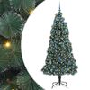 vidaXL K&uuml;nstlicher vorbeleuchteter Weihnachtsbaum mit Kugelset Gr&uuml;n