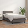 vidaXL Boxspringbett mit Matratze Grau 100x200 cm Kunstleder