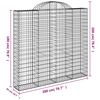 vidaXL Gabionen mit Hochbogen 18Stk. 200x50x180/200cm Verzinktes Eisen