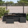 vidaXL Garten-Sofa-Set mit Speicher 6 pcs Schwarz Poly Rattan