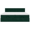 vidaXL Ottoman-Bett mit Matratzen Dunkelgr&uuml;n 200x200 cm Samt