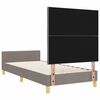 vidaXL Bettgestell mit Kopfteil Taupe 100 x 200 cm Stoff