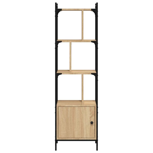 vidaXL B&uuml;cherregal mit T&uuml;r Sonoma-Eiche 44,5x30x154,5 cm Holzwerkstoff