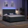 vidaXL LED Boxspringbett mit Matratze Dunkelgrau 180 x 200 cm Stoff