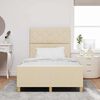 vidaXL Bettgestell mit Kopfteil Creme 120 x 200 cm Stoff