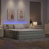 vidaXL Bett mit Stauraum und LED mit LED Hellgrau 160 x 200 cm Samt