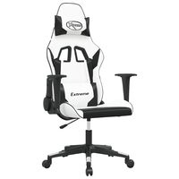 vidaXL Gaming-Stuhl Weiß und Schwarz Kunstleder