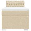 vidaXL Boxspringbett mit Matratze Creme 80x200 cm Stoff