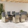 vidaXL Garten Essgruppe mit Kissen 7 pcs Beige Poly-Rattan