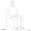 vidaXL Modulares Sofa ohne Armlehnen Himmelgrau 55 cm Stoff