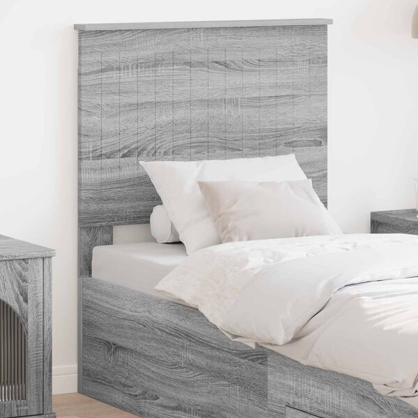 vidaXL Kopfteil mit Kopfteil Graues Sonoma 75 cm Holzwerkstoff