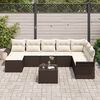 vidaXL Garten-Sofa-Set mit Kissen 9 pcs Braun Poly Rattan